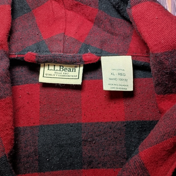 LL Bean size XL men's flannel robe - Picture 2 of 5